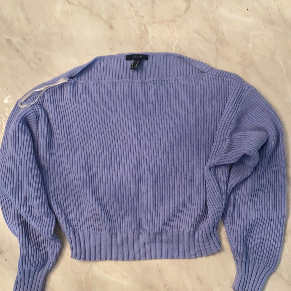 Forever 21 cropped straight neck sweater